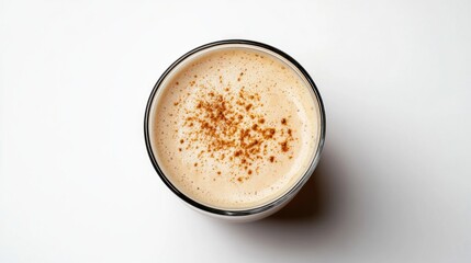 Top View of a Cup of Coffee with Cinnamon