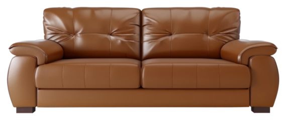 PNG Brown sofa furniture armchair cushion.