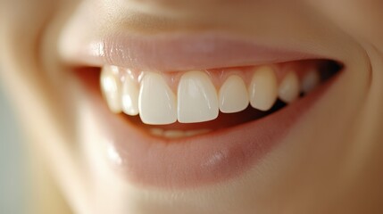 Fototapeta premium Perfect smile close up. Smiling woman. Smile background
