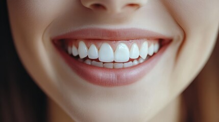 Fototapeta premium Perfect smile close up. Smiling woman. Smile background