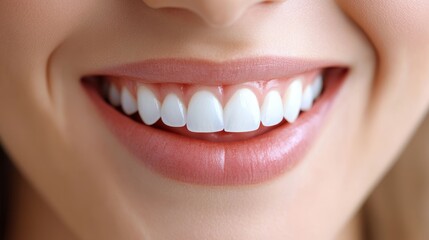 Obraz premium Perfect smile close up. Smiling woman. Smile background