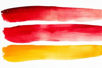 Obraz premium Watercolor paper texture sticker design pastel colors simple lines vintage circus ticket red and yellow stripes nostalgic and playful atmosphere red yellow palette