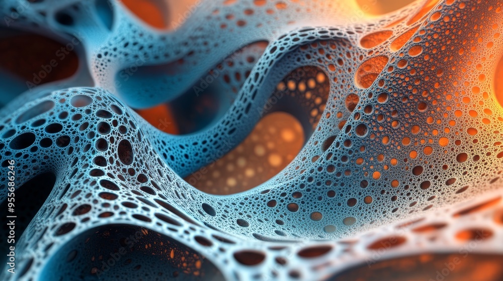 Poster 3d fractal design with endless, repeating patterns
