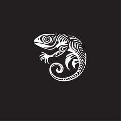 Chameleon in cartoon, doodle style . Image for t-shirt, web, mobile apps and ui. Isolated 2d vector illustration in logo, icon, sketch style, Eps 10, black and white. AI Generative