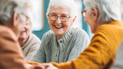 Group of seniors attending a trivia game afternoon, testing knowledge, competitive and fun