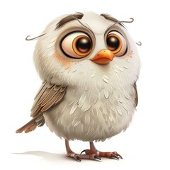 Naklejka premium Finch ghost fantasy animal cartoon isolated whitebackground