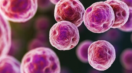 Microscopic view of Chlamydia trachomatis bacteria, highlighting their small, intracellular form within human cells 