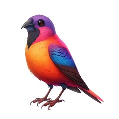 Obraz premium Finch Void/Space element animal cartoon isolated whitebackground 16:9