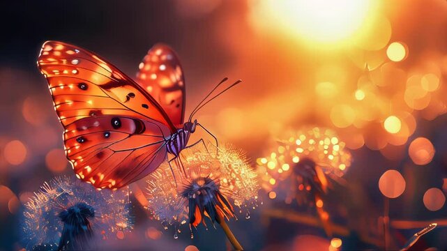 Stunning butterfly perched on a vibrant flower, captured in exquisite detail
