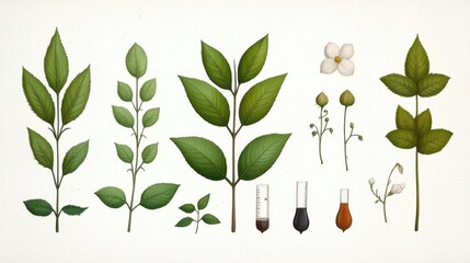 A botanical illustration of a plant that is used in science or research, with a focus on capturing the plant's scientific properties.