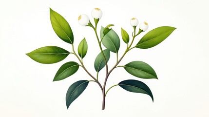 Naklejka premium A botanical illustration of a plant that is used in traditional medicine, with a focus on capturing the plant's medicinal properties.