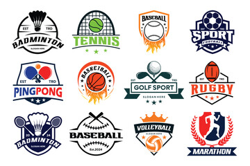 Sport badge logo design collection