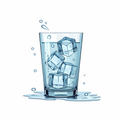 glass of water with ice
