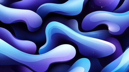 Obraz premium Abstract fluid wave shapes in blue and purple gradient