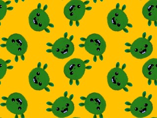 Cartoon monsters seamless pattern for wrapping paper and fabrics and linens