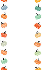 Vector flat Halloween pumpkin Frame or Banner design Flat style pumpkin  illustration Design Printable pumpkin texture signboard template. Halloween, Thanksgiving Holiday and Pumpkin Concept Design.
