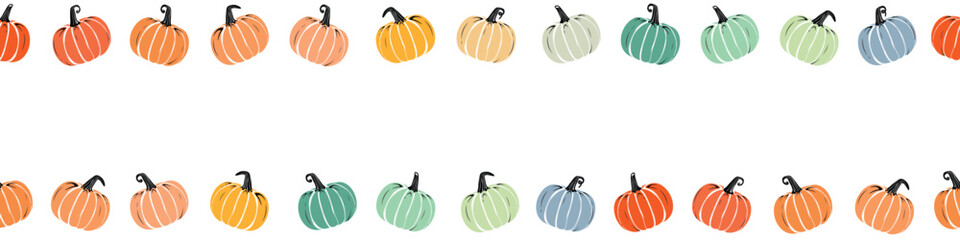 Vector flat Halloween pumpkin Frame or Banner design Flat style pumpkin  illustration Design Printable pumpkin texture signboard template. Halloween, Thanksgiving Holiday and Pumpkin Concept Design.