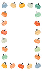 Vector flat Halloween pumpkin Frame or Banner design Flat style pumpkin  illustration Design Printable pumpkin texture signboard template. Halloween, Thanksgiving Holiday and Pumpkin Concept Design.