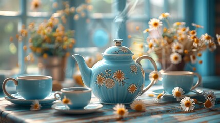 teapot and cups
