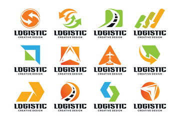 Modern logistic logo design collection