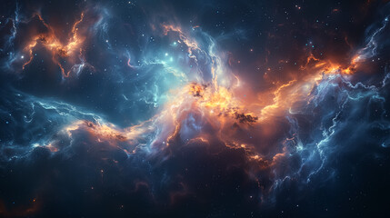 Obraz premium Cosmic nebula with gas clouds, space background