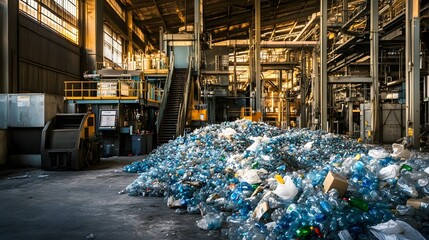 工場内のプラスチック廃棄物