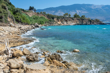 Amazing view of Pessada Beach, Cephalonia, Greece