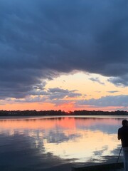Fototapeta premium sunset on the lake