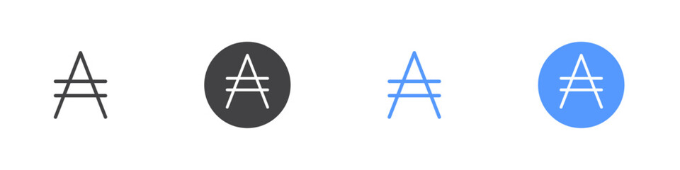 Austral icon Flat set in black and white color