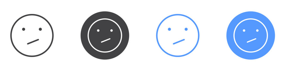 Confused icon Flat set in black and white color