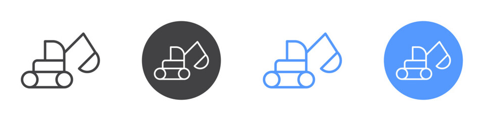 Crane icon Flat set in black and white color