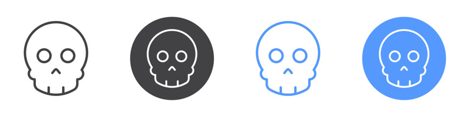 Danger icon Flat set in black and white color