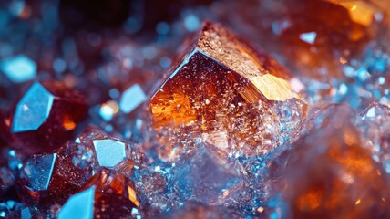 Polished zircon displaying its vivid crystal structures in a close-up view, emphasizing its natural texture and the dynamic color interplay.