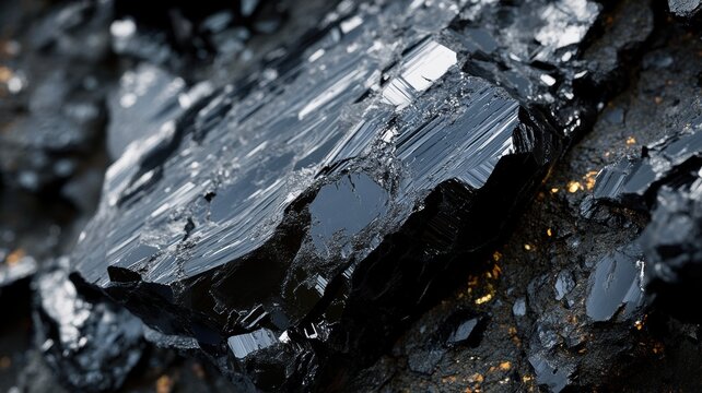 Polished tektite with a dark, glossy finish, displayed in a close-up shot that emphasizes its natural texture and reflective properties.