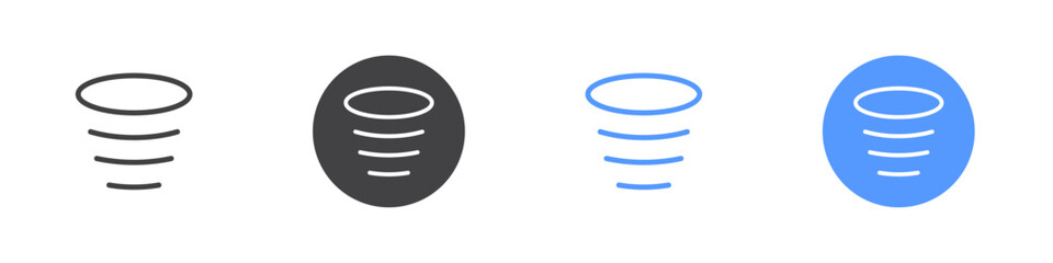 Hurricane icon Flat set in black and white color