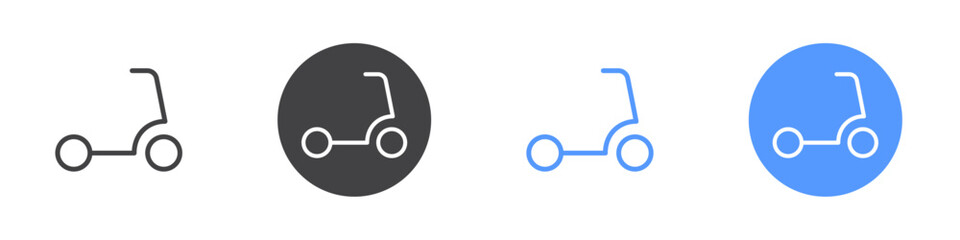 Kick scooter Flat set in black and white color