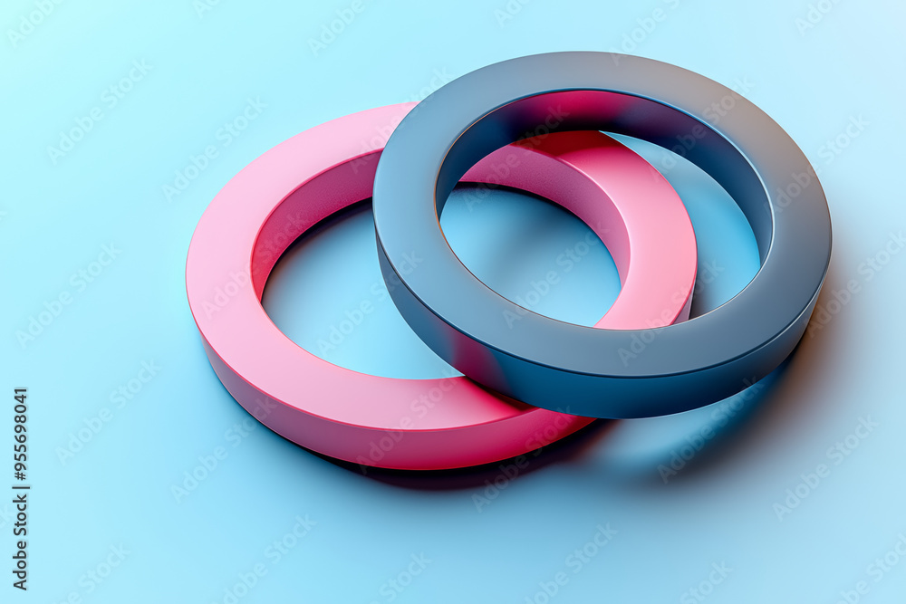 Poster a diagram showing the intersection of two circles with overlapping regions, illustrating the concept