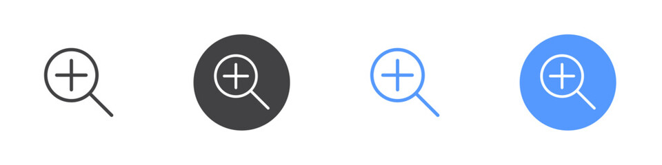 Zoom in Flat set in black and white color