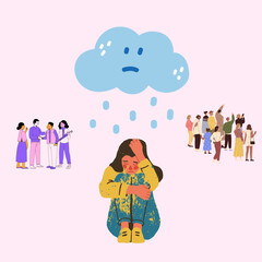 Depression and sadness vektoral design