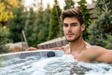 Seductive Relaxation: A Man Enjoying the Serenity of a Spa