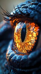 stunning fantasy close up t rex eye with fractal 