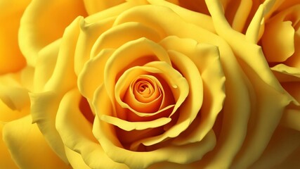 Floral background with yellow roses top view. Beautiful yellow rose close up. Macro rose. Panorama. Banner