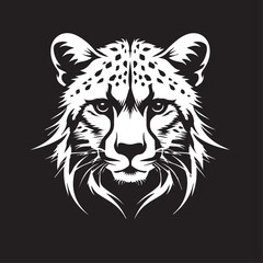Obraz premium Cheetah in cartoon, doodle style . Image for t-shirt, web, mobile apps and ui. Isolated 2d vector illustration in logo, icon, sketch style, Eps 10, black and white. AI Generative