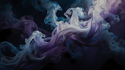 Obraz premium Whirling smoke patterns intertwining in a dance of light and dark tones