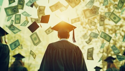 Celebrating graduates  a dynamic scholarship money concept in photography for future success