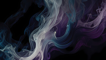 Whirling smoke patterns intertwining in a dance of light and dark tones