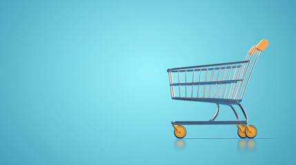Koszyk zakupowy przedstawiony symbolizujący funkcję e-commerce i działalność biznesową w internecie.