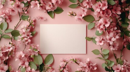 floral greeting card design, charming greeting card frame mockup decorated with beautiful flowers, ideal for sending warm wishes and spreading joy