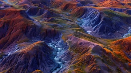 Abstract colorful water color background with clouds and waves. Colorful abstract painting with a smooth flowing texture. Dynamic low poly texture with a striking contrast colors motion shape