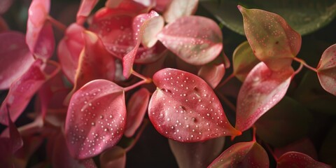 Exquisite foliage showcasing pink speckles on Hoya Crimson Queen